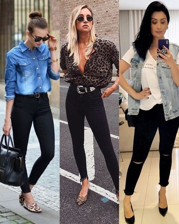 blusa jeans e calça preta