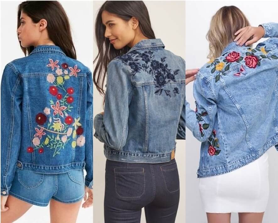 jaquetas bordadas com flores