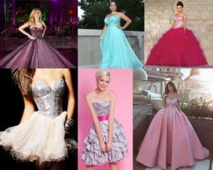 Opções de vestidos para debutante